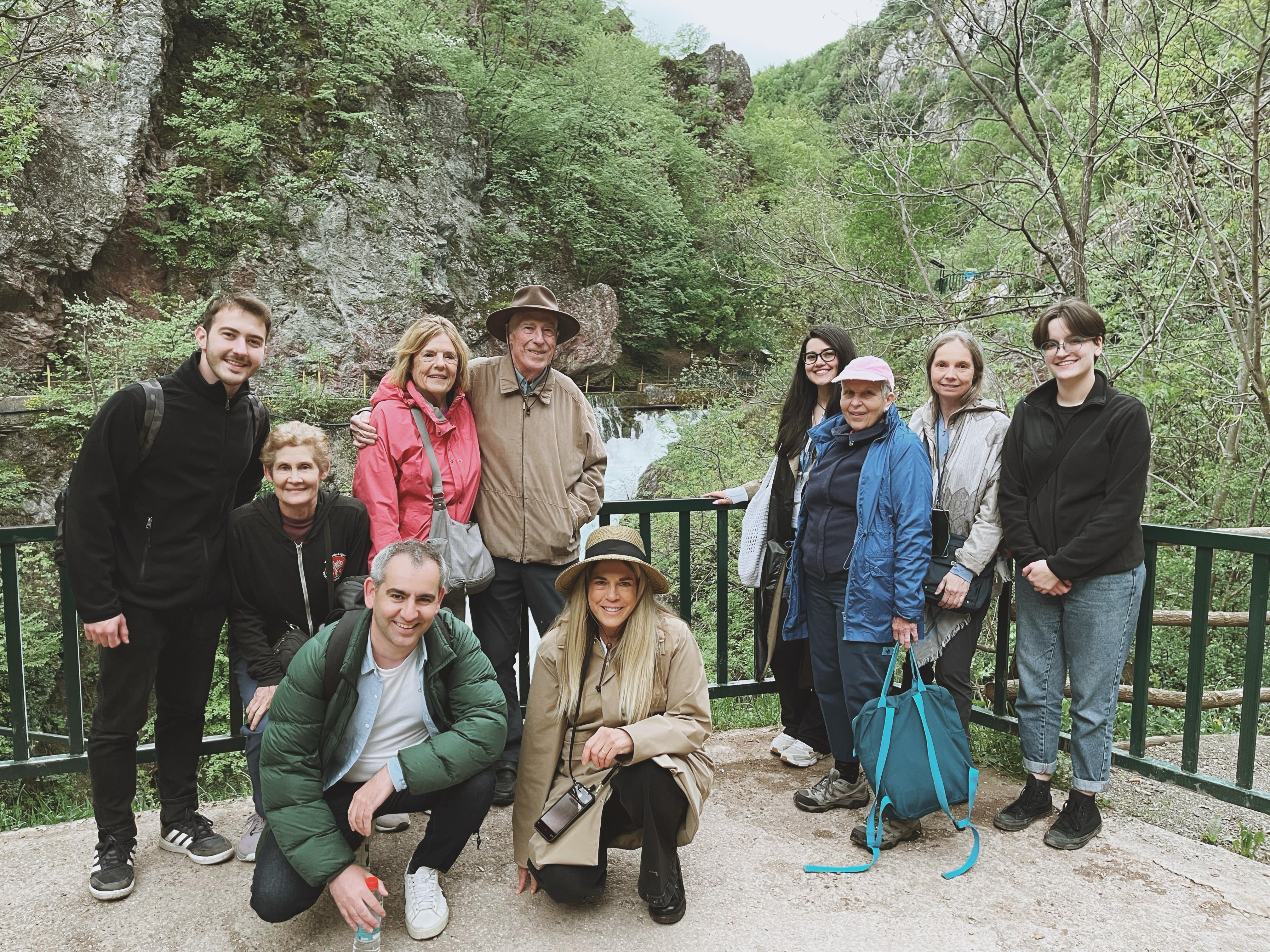 Insider Tour Participants in Peja, Kosova at White Drin Falls