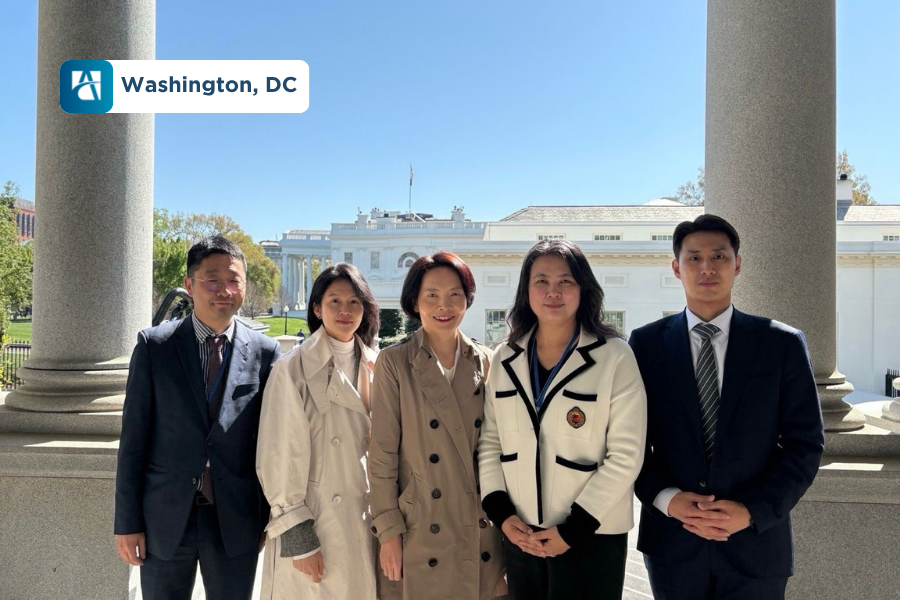 IVLP Cohort Outside the Eisenhower Executive Building in Washington, DC