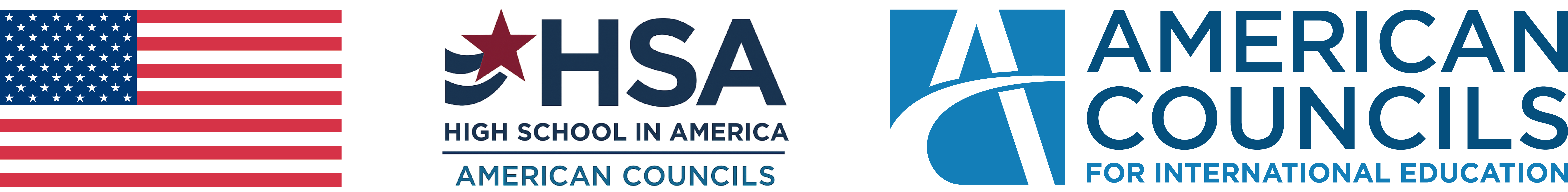 American Flag with HSA and American Councils logos